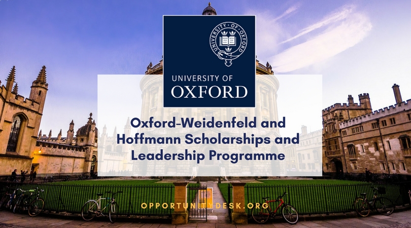 University of Oxford Postgraduate Scholarships 2019/20 (Apply for Weidenfeld-Hoffmann Scholarships and Leadership Programme)